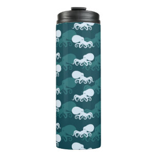 Rows Of Octopus Pattern Thermal Tumbler