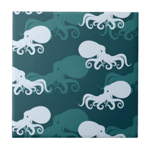 Rows Of Octopus Pattern Tile