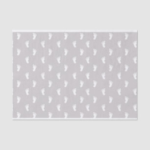ROWS OF PASTEL GRAY BABY FEET TISSUE PAPER