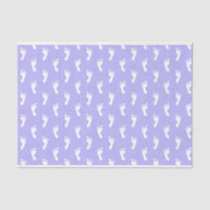 ROWS OF PASTEL LAVENDER PURPLE BABY FEET TISSUE PAPER