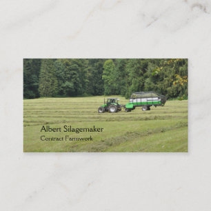 Rows of silage being collected business card