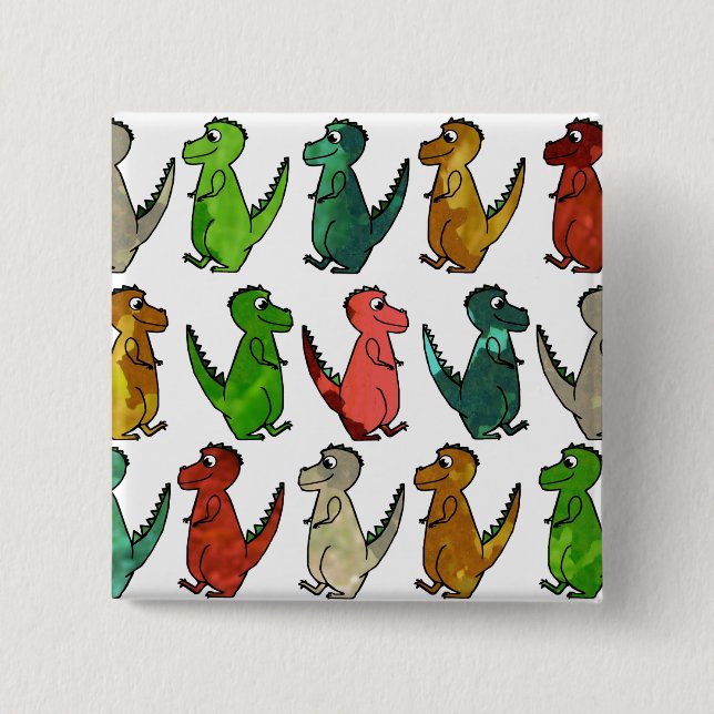 Rows of T-Rex Button (Front)