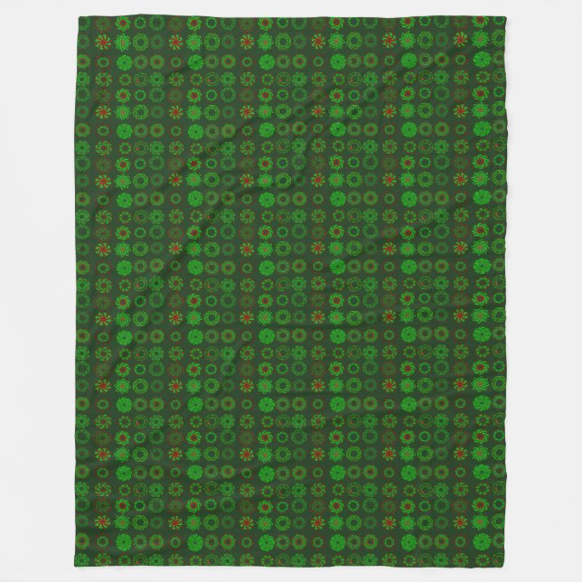 Rows of Wreaths  Fleece Blanket (Front)