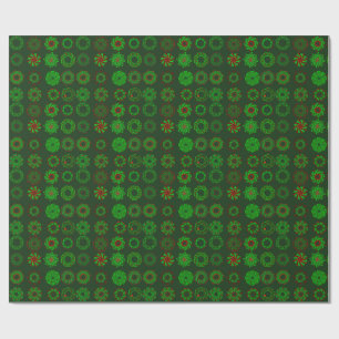 Rows of Wreaths Holiday Wrapping Paper