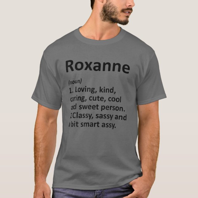 ROXANNE Definition Personalised Funny Birthday Gif T-Shirt (Front)