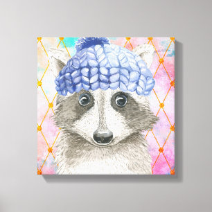 Roxy the Racoon Wrapped Canvas Print