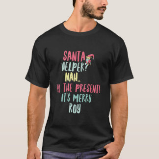 Roy Christmas Funny Text Santa Helper Man Boy Long T-Shirt