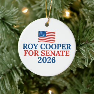 Roy Cooper for Senate 2026 Election Christmas Ceramic Tree Decoration