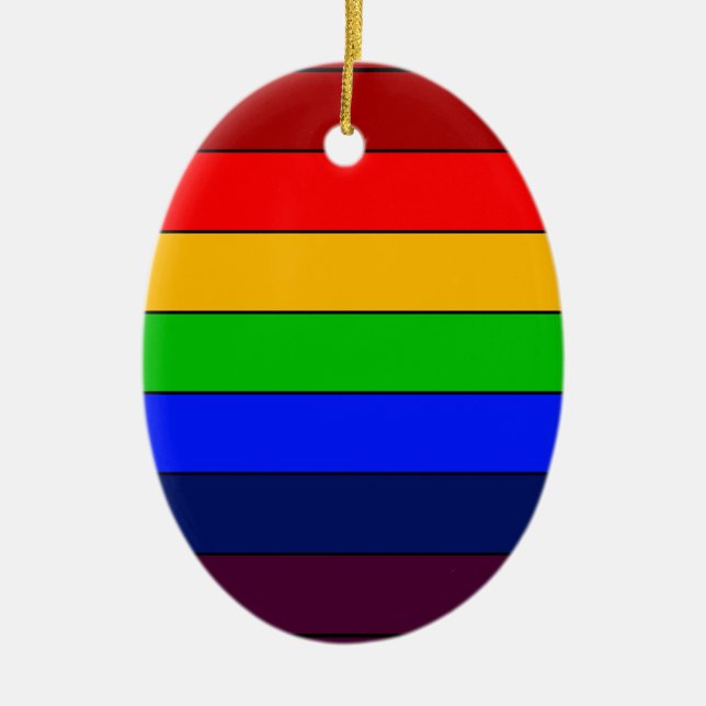 ROY G BIV Rainbow Ceramic Tree Decoration (Front)