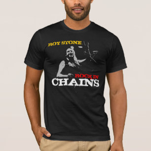 ROY STONE BACK PRINT MENS T-SHIRT ROCK IN CHAINS