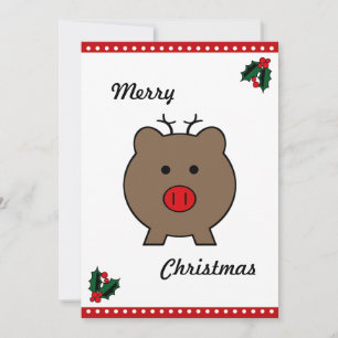 Roy the Christmas Pig Holiday Card