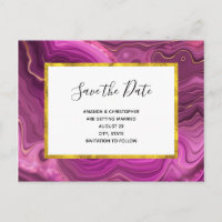 Royak Purple And Gold Agate Wedding Save the Date