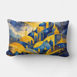 Royal Abstract Fantasy Castle Watercolor Throw Pil Lumbar Cushion