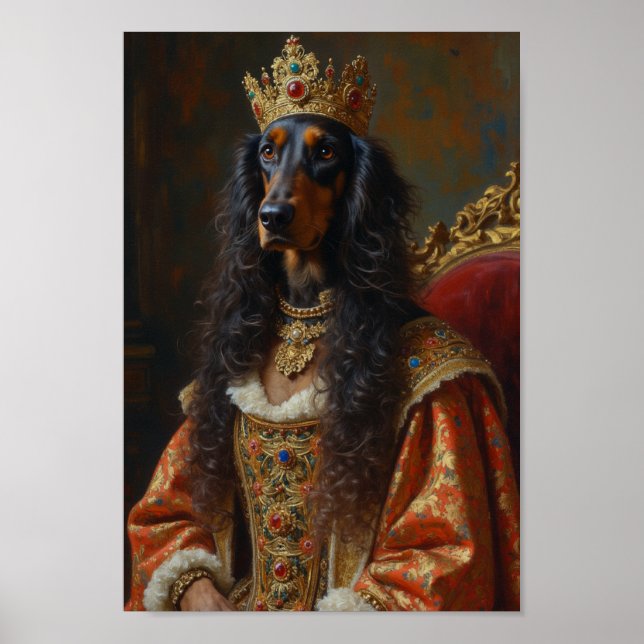 Royal Afghan Hound Portrait Poster (Front)