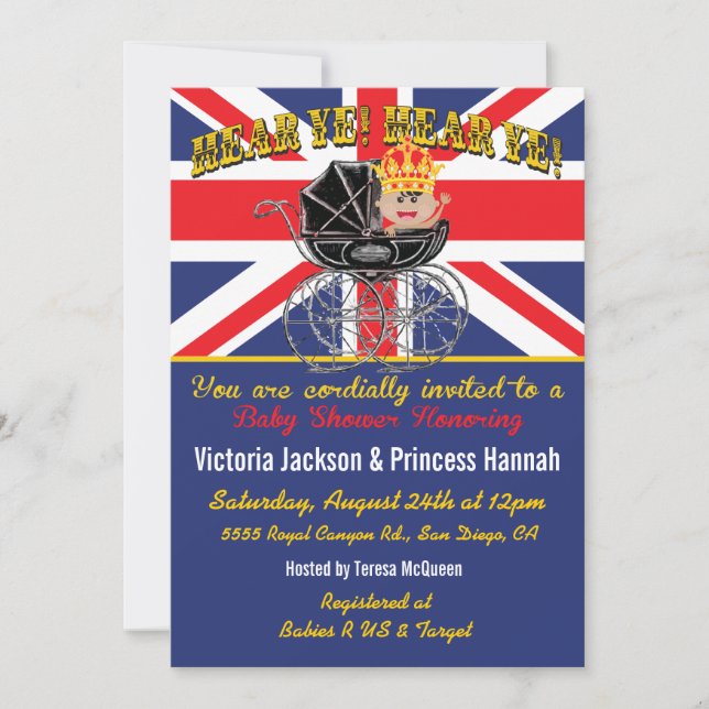 Royal African American Baby Shower Invitation (Front)
