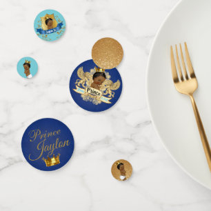 Royal African Prince Blue Baby Blue & Gold Glitter Confetti