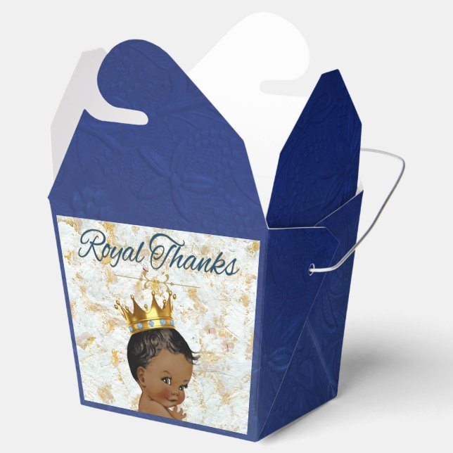 Royal African Prince|Elegant Royal Blue|Gold Favour Box (Opened)