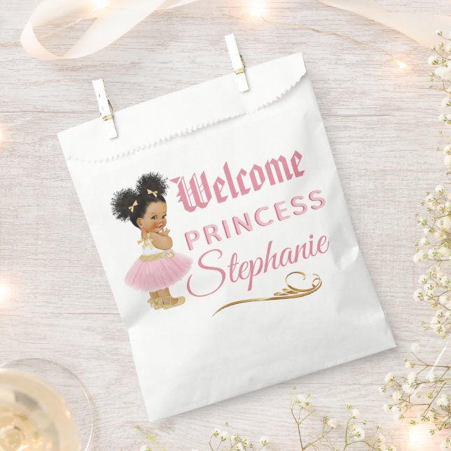 Royal African Princess Pink|Gold Fancy  Favour Bags (Clipped)
