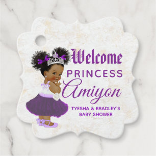 Royal African Princess Purple & Lavender Marble Favour Tags