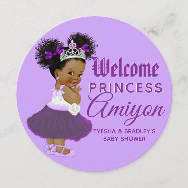 Royal African Purple Princess Charger Insert Holiday Card (Front)