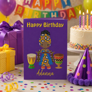 Royal African theme Birthday Greetings for Her Holiday Card