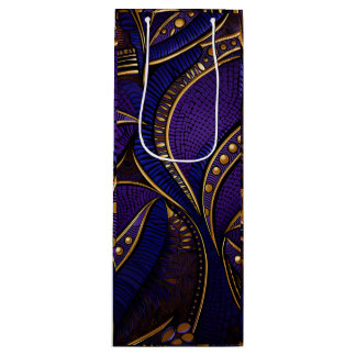 Royal Afro Wax Pattern Wine Gift Bag
