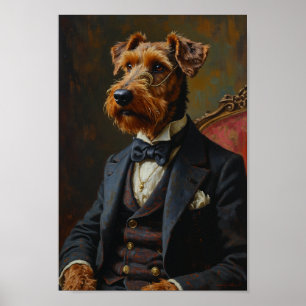 Royal Airedale Terrier Portrait Poster