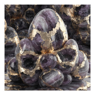 Royal Amethyst & Liquid Gold Geode: Luxury Abstrac Photo Print