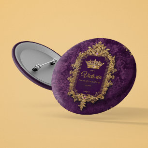 Royal Amethyst Quinceañera, custom 3 Cm Round Badge