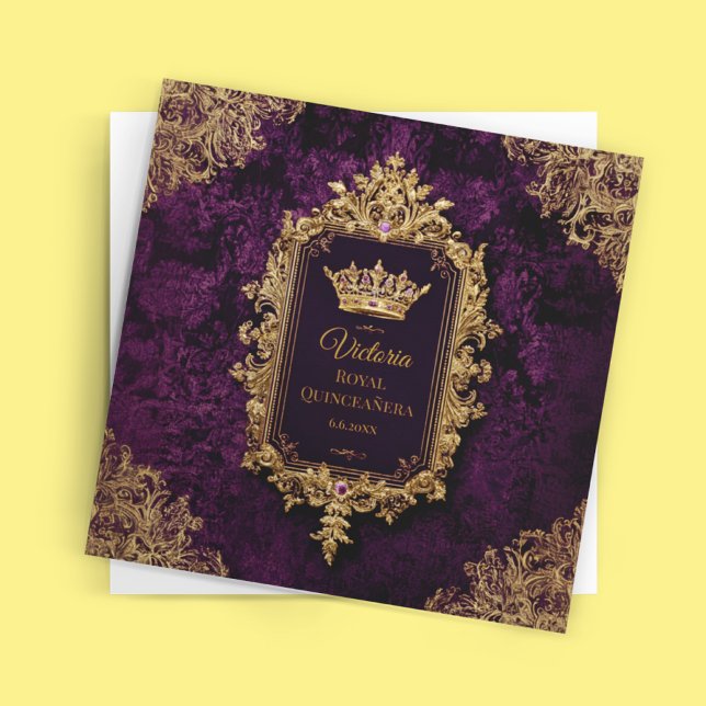 Royal Amethyst Quinceañera, custom Invitation (Creator Uploaded)
