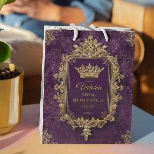 Royal Amethyst Quinceañera, custom Medium Gift Bag