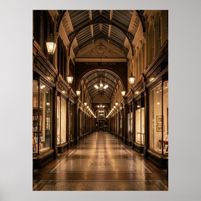 Royal Arcade Vintage Interior Hall Poster (Front)