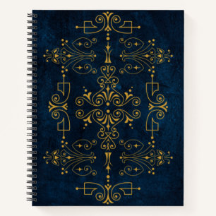 Royal Arcane Sigil – Gold Flourish on Midnight  Notebook