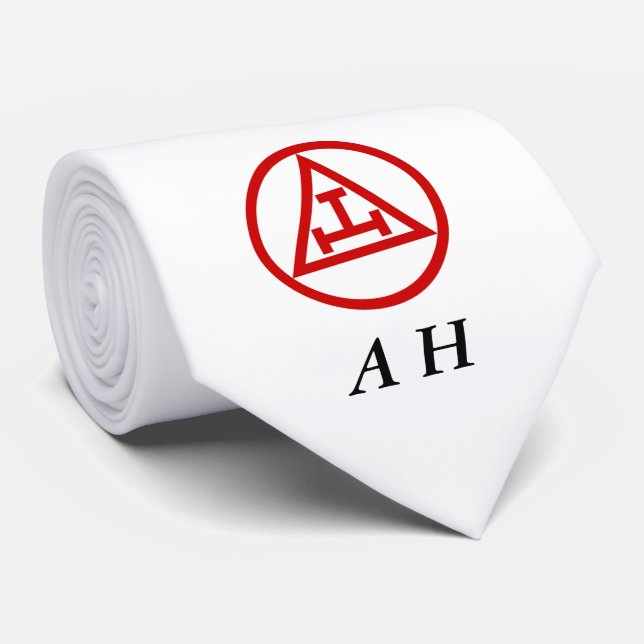 Royal Arch Masonic Freemason Monogram Tie (Rolled)
