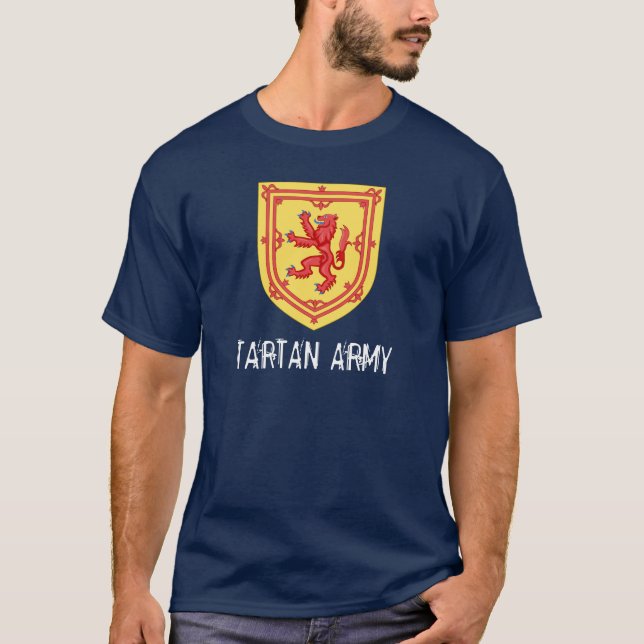 Royal Arms of Scotland Tartan Army T-Shirt  (Front)