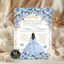Royal Baby Blue Gold Crown Quinceañera