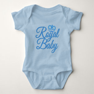 Royal Baby in Blue with Crown Bodysuit