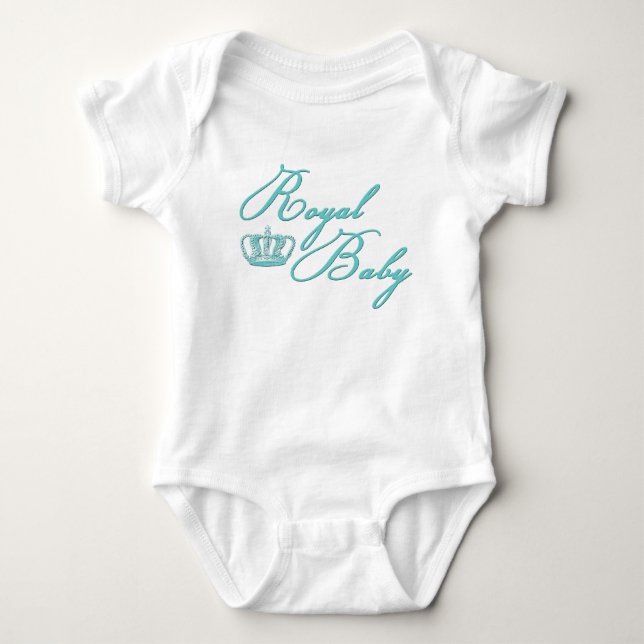Royal Baby in Blue with Vintage Crown Bodysuit (Front)