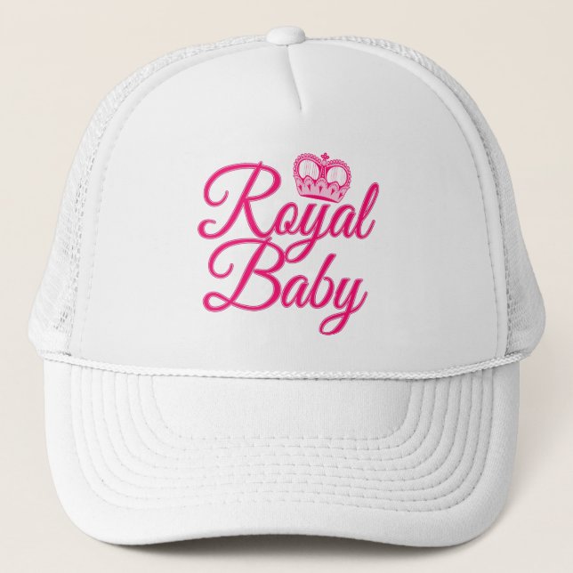 Royal Baby in Pink with Crown Trucker Hat (Front)