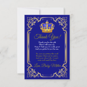 Royal Baby Shower Thank You Card