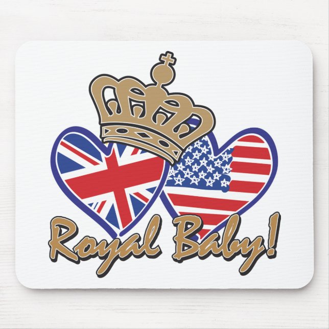 ROYAL-BABY-USA-UK-With-Crown Mouse Pad (Front)