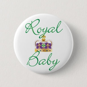 Royal Baby with Purple and Gold Crown 6 Cm Round Badge