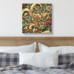 Royal Baroque Floral Pattern Canvas Print