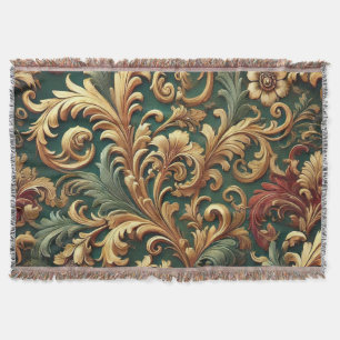 Royal Baroque Floral Pattern Throw Blanket