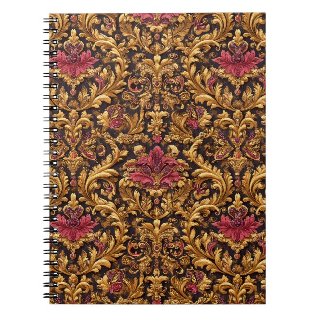 Royal Baroque Floral with Gold Ornament Notebook (Front)