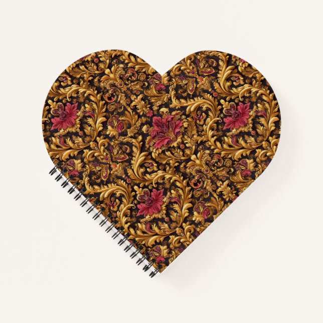 Royal Baroque Floral with Gold Ornament Notebook (Front)