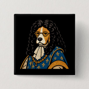 Royal Beagle Dog His Majesty Fluffness 15 Cm Square Badge