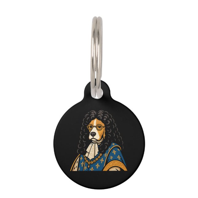 Royal Beagle Dog His Majesty Fluffness Pet Tag (Front)