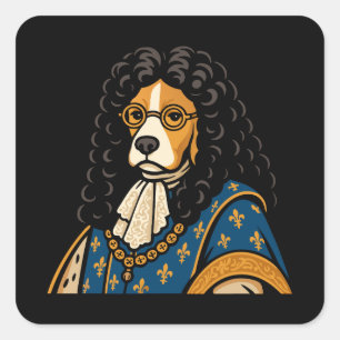 Royal Beagle Dog His Majesty Fluffness Square Sticker