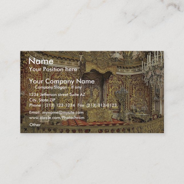 Royal bedroom, Herrenchiemsee Castle, Upper Bavari Business Card (Front)